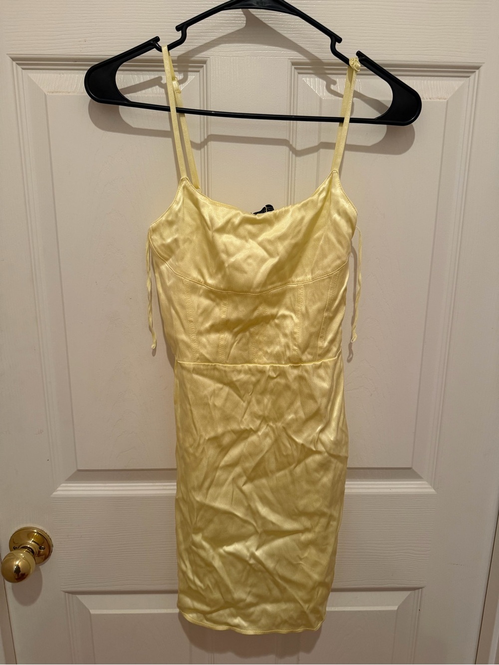 Zara Yellow Satin Mini Dress NWT Size Small